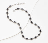 Artisan Crafted Sterling Oval Black Spinel Eternity Necklace, 18"